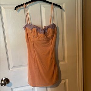 House of CB Harper Sorbet Lace Trimmed Mini Dress